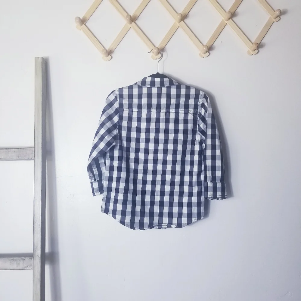 SPROCKETS BOY'S BUTTON DOWN NAVY AND BLUE DRESS SHIRT SIZE 4T